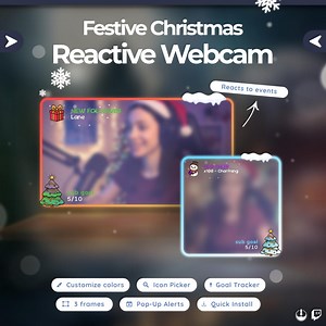 Christmas Reactive Webcam Overlay – Festive Minimalist Design With Goal Widget & Alerts - Etsy