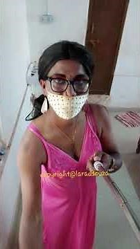Indian crossdresser model Lara D'Souza in pink satin nighty part 4