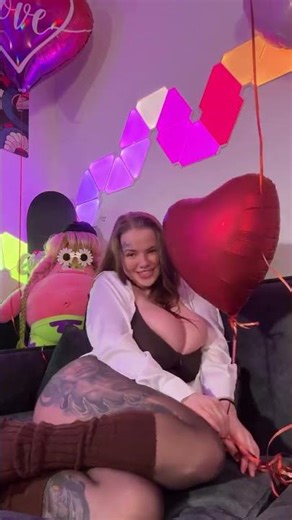 Natalya Polyakova-Crybaby with ballons. Big cups size tits huge breast natural boobs busty girl