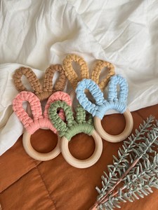 Handmade Macrame Bunny Ear Teether – Soft & Stylish - Etsy Australia