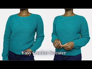 Easy Crochet Unisex Sweater | Beginner Friendly Even Moss stitch Sweater