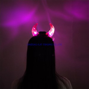[Hot Item] Ox Horn Headband LED Light up Devil Horns Hairband