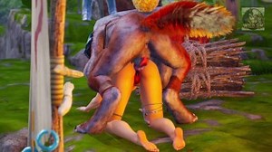 Minotaur fucks Cute Aru’kai Girl in Oasis Part 1