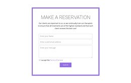 Reservation form - Html Code Example by Nicepage