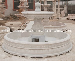 [Hot Item] White Carrara Marble Water Fountain Custom Hand Carving Stone Statue Sculpture (SY-F125)