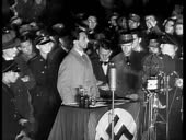 Joseph Goebbels speech by the book burning bonfire / He declares the...
