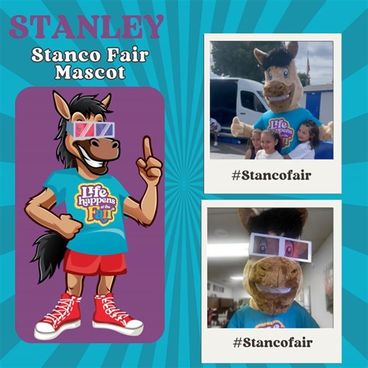Mascot Monday is brought to you by Stanley the horse!🐴 Come meet Stanley this fair season, July 7-16th.📸 #StanCoFair 🎡 #wherelifehappens | Stanislaus County Fair