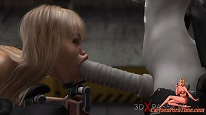 Super fuck system Sci-Fi female android fucks a gi