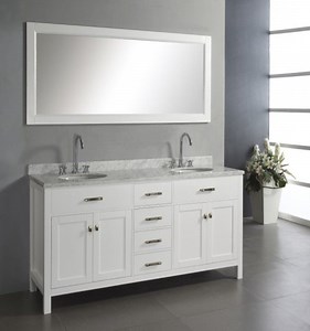[Hot Item] Modern Hotel Wall Mounted Bathroom Vanity Double Sink Bathroom Cabinets with Mirror