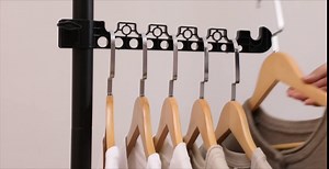 3-Tier Adjustable Laundry Pole Clothes Drying Rack Coat Hanger Corner Metal Coat Tree Stand Floor to Ceiling Garment Storage Organizer for Indoor,Balcony,Living Room,Bed Room - Black