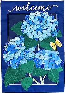 Evergreen Flag Hydrangea Blossoms House Applique Flag 28 x 44 Inch Double Sided Durable Outdoor Flag for Homes and Gardens