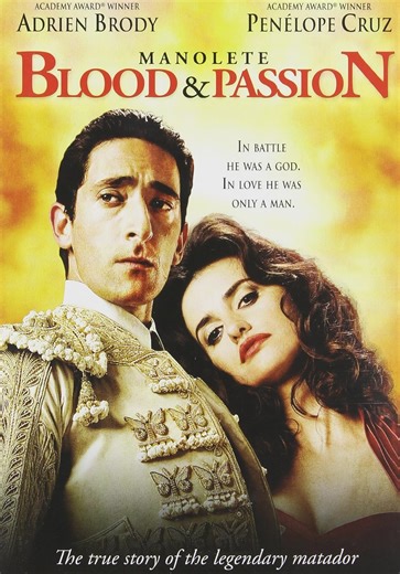 Amazon.com: Manolete: Blood & Passion : Adrien Brody, Penelope Cruz: Películas y TV