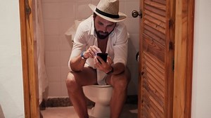 Man Sitting On Toilet Texting Smartphone Stock Footage Video (100% Royalty-free) 1048162885 | Shutterstock