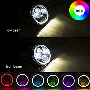 [Hot Item] Headlight Auto Lighting System 7 Inch Round RGB Halo Ring LED Headlights