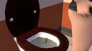 Toilet torture giantess