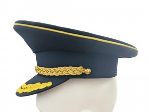 [Hot Item] Wide Brim Bucket Hats Embroidery Grade Officer Service Dress Blue Hat Cap