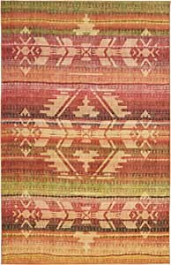 Mohawk Home Prismatic Tribal Blanket Sierra Aztec Precision Printed Area Rug, 5'x8', Pink and Orange