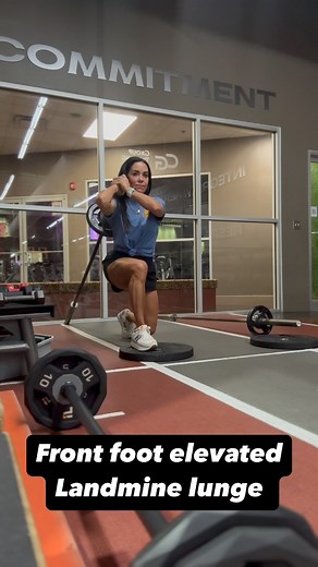 Here are the pros and cons of doing a landmine lunge with front foot elevated and the bar on your back (back rack position): ⸻ PROS 1. Increased Range of Motion (ROM): Elevating the front foot deepens the lunge, targeting the glutes and hamstrings more intensely. 2. Core & Balance Challenge: The landmine setup naturally demands more core stability, especially with the back rack position pulling you slightly forward. 3. Joint-Friendly Load Angle: The landmine arc reduces joint strain compared to 