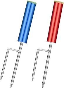 2 Pack,Fishing Rod Pole Holder Ground Support Stand – Universal Aluminium Alloy Fishing Rod Holder Detachable Pole Stand for Bank Shore Fishing