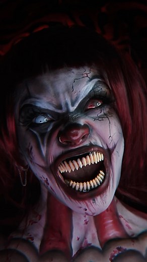 Crystal Dsilva on Instagram: "Creepy Clown🥰🤭 ____________ Lenses: TTDeye Rick and Morty- @ttdeyeofficial @ttd_eye Use code- Crystal2 for discount. Sclera lens: @pseyeche_lenses . . . . . . . . . . . . #sfx #sxfmakeupartist #halloween #halloweenmakeup #clown #clownmakeup #fyp #explorepage"