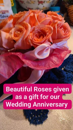 #beautiful #flowerarrangement given to us as a gift during our last Wedding Anniversary! I love this. I'll offer these flowers to #MamaMary in our altar. Thank you so much. #everyonefollowers #friends | Charito Rebodos Santiago