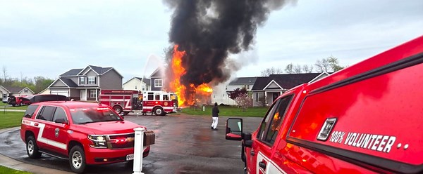 Brockport home total loss after fire, firefighter injured