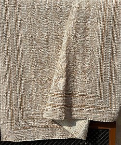 Handmade Floral Kantha Quilt: Hand Block Print Cotton Bedspread - Etsy