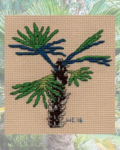 Tropical Palm Trees Cross Stitch (PDF Pattern) Coconut Date Chusan Banana - Etsy