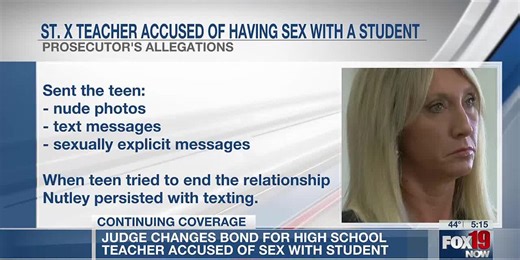 Judge changes bond for high school teacher accused of sex with student