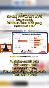 Nah lur yang nak test PPPK 2024 cek la data kamu di BKN dulu semoga bae la tedata Seleksi PPPK 2024 di pastikan 100% hanya untuk honorer / Non ASN yg terdata di BKN. Sudah di pastikan tertutupnya hak pelamar umum dari guru swasta, nakes swasta, teknis swasta. #infomuba #exploremuba #pppk2024 #pppk | INFO MUBA