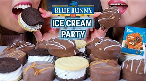11K views · 543 reactions | ASMR BLUE BUNNY ICE CREAM PARTY (CHOCOLATE, CARAMEL, BROWNIE) | Kim&Liz ASMR | Mukbang Lovers | Facebook