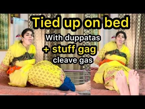 Tied up on bed hogtied challenge + cleave gag stuff gag #foziabootavlog #challenge #entertainment