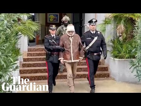 Moment Italian mafia boss Matteo Messina Denaro is arrested