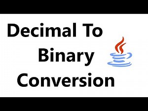 Decimal to Binary Conversion in java | How to convert Decimal to binary in java