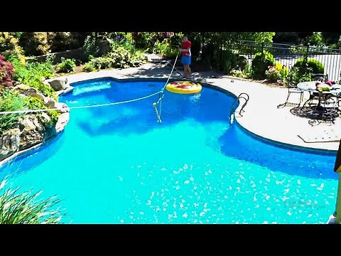 How to make a zipline into a pool! Backyard Zipline!