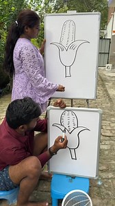 Easy easy drawing bignner drawing corn and frog | Anju drawing