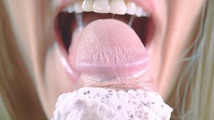 Sensual tongue teasing blowjob and perfectly ruined orgasm