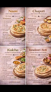 1.5K views · 176 reactions | 4 INDIAN BREADS IN 1 POST 䀘 Naan •...