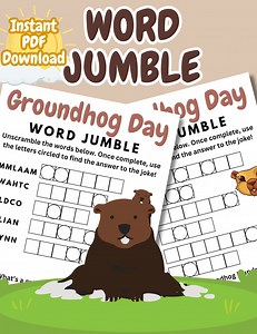 Groundhog Day Word Jumble, Printable Puzzle Booklet, PDF Download, Groundhog Day Activity Pages for Kids, Teens & Adults, Word Scramble - Etsy Australia