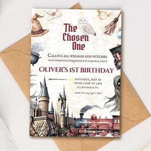 Editable Harry Potter Birthday Invitation | the Chosen One First Birthday Invitation | Magical Wizard Birthday Party | Instant Download - Etsy