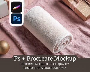 Towel Roll Procreate Mockup: Seamless Pattern Template Procreate & Photoshop File, Product Photo Template Pattern, Rolled Towel Fabric - Etsy UK