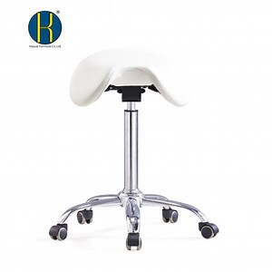 [Hot Item] Ergonomic Saddle Stool Chair with Wheels for Dental Office Massage Clinic SPA Salon Cutting (Black Or white)