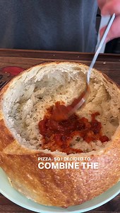 12K views · 406 reactions | Deep Dish Bread Bowl Pizza! #deepdishpizza #pizza #breadbowl #meatballs #recipeoftheday | cookinwithswiss | Facebook