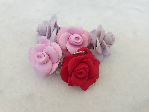 Craftfull - Σκουλαρίκια τριαντάφυλλα από πολημερικό πηλό.