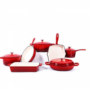 [Hot Item] Customized Sizes Nonstick Enamel Pot Cast Iron Cookware Set for Kitchen Cooking