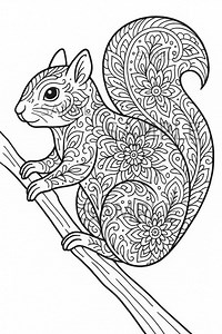 Mandala Squirrel Coloring Page, Woodland Animal Mandala Art for Adults and Teens, Printable Stress Relief Coloring Sheet, Digital Download - Etsy