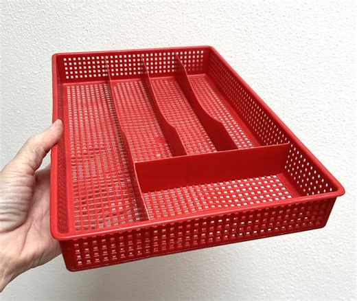 Retro RED Silverware Tray CADDY, Vintage Plastic Mesh Flatware Holder Drawer Organizer Camper, Chic 1960s Kitchen 60's - Etsy Canada
