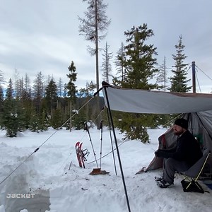 Hot Tent Camping In Deep Snow - Wood Stove Fajitas.🌲🌲 #bushcraft #survival #adventure #wilderness #camping | Solo Survival Bushcraft
