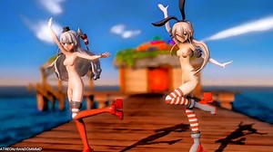 Shimakaze & Amatsukaze - Drop Pop Candy [MMD R18]