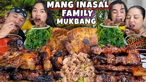 99K views · 2.1K reactions | MANG INASAL SATURDAY FAMILY MUKBANG Inasal Chicken, Pork sisig, Pork Bbq on stick, Steam Kangkong Bagoong Mukbang Eating Show | Sino Si Richard | Facebook